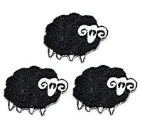 Umama Patch Set of 3 Mini Black Sheep Embroidery Patch Cute Sheep Animal Wild Lamb Sticker Cartoon Iron on Applique Patches Craft DIY Clothes Jeans T-Shirt Hat Backpacks