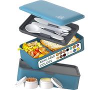 Umami Bento Box Adult All-In-1 w/ 4 Utensils, 100% Leakproof, Dishwasher & Microwave Safe Lunch Containers for Adults w/ 4 Compartments, Bento Lunch Box Containers