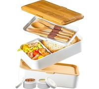 Umami Bento Box Adult Lunch Box with Utensils, 1200 ml Large, All-in-One Meal Prep Compartment Lunch Box Containers for Men/Women, Cute Leak Proof Bento Box, Lunch Organizer