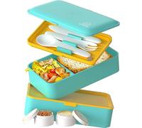 Umami Bento Box Adult Lunch Box with Utensils, 1200 ml Large, All-in-One Meal Prep Compartment Lunch Box Containers for Men/Women, Cute Leak Proof Bento Box, Lunch Organizer