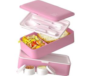 Umami Bento Box Adult Lunch Box with Utensils, All-in-One Meal Prep Compartment Lunch Box Containers for Men/Women, Cute Leak Proof Bento Box, Lunch Organizer