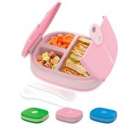 Umami Kids Lunch with Cutlery, Leak-Proof, Durable, Box 3 3 9, (Pink)