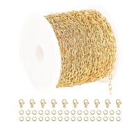 UMAOKANG 10 Meters Stainless Steel Chains for Jewelry Making Dainty Gold Plated Embossed Cable Chains Necklace for Women Jewelry Supplies