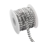 UMAOKANG 32.8 Feet Silver Stainless Steel Leaf Cable Necklace Chains Bulk Link Chain with Spool for Women Jewelry Making DIY Bracelets Accessories