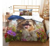 UMASQOPAM Australian Shepherd for Boys Girls 3D Print Duvet Cover Quilt Cover Comforter Covers Soft Microfiber with Pillow Cases with Zipper Closure Bedding Set 2 Pieces Single(135x200cm)
