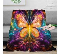 UMASQOPAM Butterfly Blanket 3D Printed Bedding Throw Plush Gifts Soft Cozy Lightweight Fluffy for Holiday Bed Couch for Boys Girls All Season Couch Sofa 60x80inch(150x200cm)