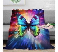 UMASQOPAM Butterfly Blanket Throw Bedding 3D Printed Soft Cozy Gifts Lightweight Fluffy Plush for Kids Teens Adults for Boys Girls All Season Couch Sofa 80x90inch(200x230cm)