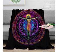UMASQOPAM God And Jesus Bedding Throw 3D Printed Blanket Lightweight Fluffy Soft Cozy Gifts Plush for Bed And Couch for Boys Girls All Season Couch Sofa 50x60inch(127x152cm)