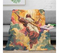 UMASQOPAM God And Jesus Blanket 3D Printed Bedding Throw Gifts Soft Cozy Plush Lightweight Fluffy for Bed And Couch for Boys Girls All Season Couch Sofa 50x60inch(127x152cm)
