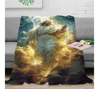 UMASQOPAM God And Jesus Blanket 3D Printed Throw Bedding Gifts Plush Soft Cozy Lightweight Fluffy for Bed And Couch for Boys Girls All Season Couch Sofa 80x90inch(200x230cm)