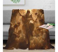 UMASQOPAM God And Jesus Throw 3D Printed Bedding Blanket Plush Gifts Soft Cozy Lightweight Fluffy for Kids Teens Adults for Boys Girls All Season Couch Sofa 40x50inch(100x130cm)