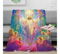 UMASQOPAM God And Jesus Throw 3D Printed Blanket Bedding Gifts Lightweight Fluffy Plush Soft Cozy for Bed And Couch for Boys Girls All Season Couch Sofa 60x80inch(150x200cm)