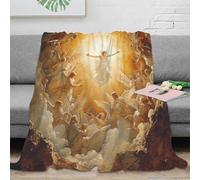 UMASQOPAM God And Jesus Throw 3D Printed Blanket Bedding Gifts Lightweight Fluffy Plush Soft Cozy for Bed And Couch for Boys Girls All Season Couch Sofa 70x80inch(180x200cm)