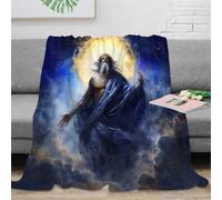 UMASQOPAM God And Jesus Throw Bedding Blanket 3D Printed Gifts Soft Cozy Lightweight Fluffy Plush for Kids Teens Adults for Boys Girls All Season Couch Sofa 40x50inch(100x130cm)