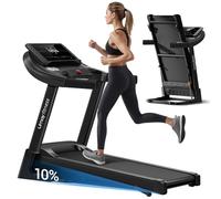 UMAY Folding Treadmill with Incline, 3.0 HP Treadmills for Home 14 km/h Incline Treadmill Running Machine with LED Display, Remote Control