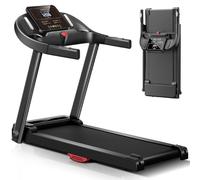 UMAY Treadmills for Home, 3.0HP Quiet Brushless Folding Treadmill with Heart Rate Sensor, Dual Cushion System, 14KM/H, Holder for Cup & Phone