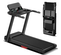 Treadmills for Home, 3.0HP Quiet Brushless Folding Treadmill with Heart Rate Sensor, Dual Cushion System, 300lbs Weight Capacity, Holder for Cup & Phone