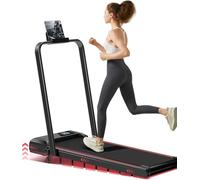 UMAY Walking Pad Treadmill with 9% Incline, Folding Treadmill with Diamond Pattern Running Belt, 12km/h Lightweight Running Machines for Home Office with LED Display, No Assembly