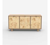 Umber Burl & Mango Wood 3 Door Sideboard light wood