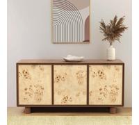 Umber Burl & Mango Wood 3 Door Sideboard walnut
