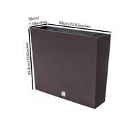 (Umber) Tall Rectangle Ratan Planter Floor Standing Indoor Outdoor Patio Plant Pot Troug
