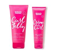 Umberto Giannini Curl Jelly Scrunching Jelly & Creme De Curl Control Cream Duo for Curly or Wavy Hair, Vegan & Cruelty Free, 2 Pack