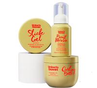 Umberto Giannini Curly Hair Routine Kit Strong Curls Strengthen + Hold for Curly, Coily, Wavy Hair - Includes Curl Cream, Mousse & Edge Gel
