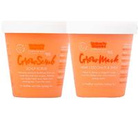 Umberto Giannini Grow Long Hair Growth Treatment Set, Vegan & Cruelty Free Grow Scrub Scalp Exfoliator & Grow Mask with Caffeine-Gro Complex, 2 Pack