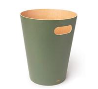 Umbra Woodrow 2 Gallon Modern Wooden Trash Can, Wastebasket, Garbage Can or Recycling Bin for Home or Office, Spruce, Sage