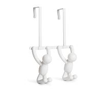 Umbra 1004260-660 Buddy door coat rack with double hooks, plastic, white, 21.6 x 30.5 x 10.8 cm