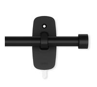 Umbra Adhera Cappa D16 mm Curtain Rod 71-121 cm, Black, Steel, No-Drill Installation, Includes 2 Matching Adhesive Brackets
