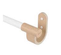 Umbra Bellwood Curtain Rod for Window Drapery, Adjustable Length 42" to 120", 107-305 cm, D25mm, Set Includes Finials and Mounting Hardware, White/Natural