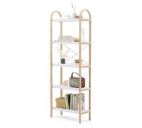 Umbra Bellwood Five-Tier Shelf Book Case Display with 5 Shelves, White/Natural