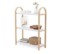 Umbra Bellwood Freestanding Shelf, White/Natural, 3 Tier