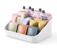 Umbra Bellwood Packet Organizer, Divided Tray for Pantry Ingredients and Other Small Items, Made of Durable Plastic and Wood, Natural/White
