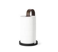 Umbra Bellwood Paper Towel Holder, Wooden with Weighted Base, Black/Walnut | Freestanding design, protects countertops, easy one-hand use, renewable poplar wood, matches collection