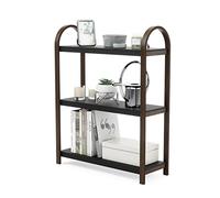Umbra Bellwood Three-Tier Shelf Book Case Display with 3 Shelves, Black/Walnut