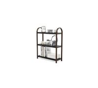 Umbra Bellwood Three-Tier Shelf Book Case Display with 3 Shelves, Black/Walnut