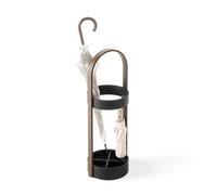 Umbra Bellwood Umbrella Stand, Space-Saving Umbrella Stand, Great for the Front Door/Entryway, Black/Walnut