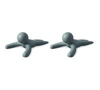 Umbra Buddy Door Stop, Decorative Heavy-Duty Stopper, Charcoal (Pack of 2)