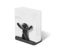 Umbra Buddy Paper Napkin Holder, Family-Friendly, Various Sizes, Black | Soft-touch finish, fits cocktail to dinner, playful design, recycled material, lightweight plastic