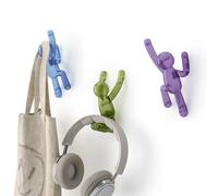 Umbra Buddy Wall Hooks, Drill-Free Pin-Point Coat Hooks, Gem Multi | Holds 5 lbs, installs without damage, versatile storage solution, colorful accent piece, recycled plastic, set of 3