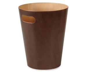 Umbra Cans & Bins Woodrow Waste Basket with Handle Waste Basket Dustbin Espresso