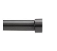 Umbra Cappa Curtain Rod - 1-Inch Drapery Rod Extends from 36 to 66 Inches Includes 2 Matching Finials Brackets & Hardware Brushed Black