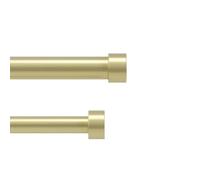 Umbra Cappa Double Curtain, Includes 2 Matching Finials, 66" to 120”, 168-305 cm, 25 Diametrer, Drapery Rod, Gold, Brass