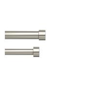 Umbra Cappa 1” Adjustable Double Curtain Rod for Windows - 120 to 180” Drapery Rod, Nickel