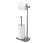 Umbra Cappa Freestanding Toilet Roll Holder with Storage for Spare Rolls, Nickel, One Size