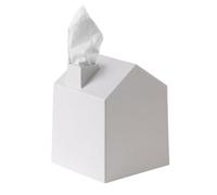Umbra Casa Tissue Box Cover, House Shaped Kleenex Box Holder, Square, White | Easy wipe clean, fits standard cube, bathroom and bedroom, low carbon footprint
