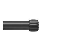Umbra Cleo Curtain 1" Rod for Window Drapery, Adjustable Length 66" to 120", Set Includes Finials and Mounting Hardware, Matt Black