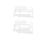 Umbra Cubiko Shower Corner Bins, No Drilling Required, Set of 2, White